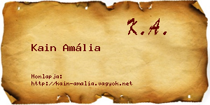 Kain Amália névjegykártya